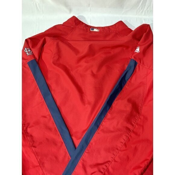 St. Louis Cardinals Majestic Performance Cool base 3/4 Zip Up Jacket sz XL - Picture 10 of 11